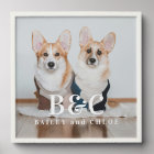 Cute Pet Dog Photo Monogram Names Keepsake