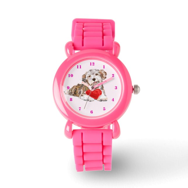 Cute Pet Dog with Heart Gift Watch (Front)