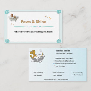 Cute Pet Grooming Business Card – Customizable Dog