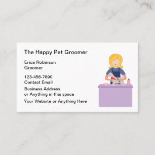 Cute Pet Grooming Business Cards Design