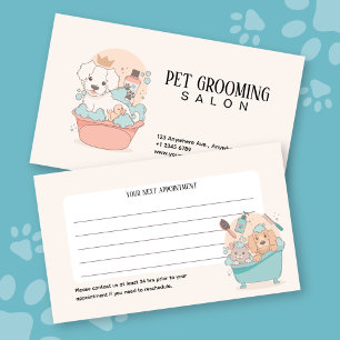 Cute Pet Grooming Salon Appointment Reminder Card