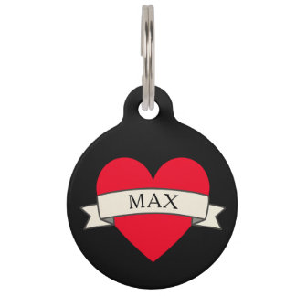 Cute Pet ID Tag - Custom Name with Funny Heart