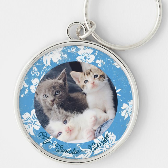 Cute Pet Lover  Cat Custom Photo Keychain (Front)