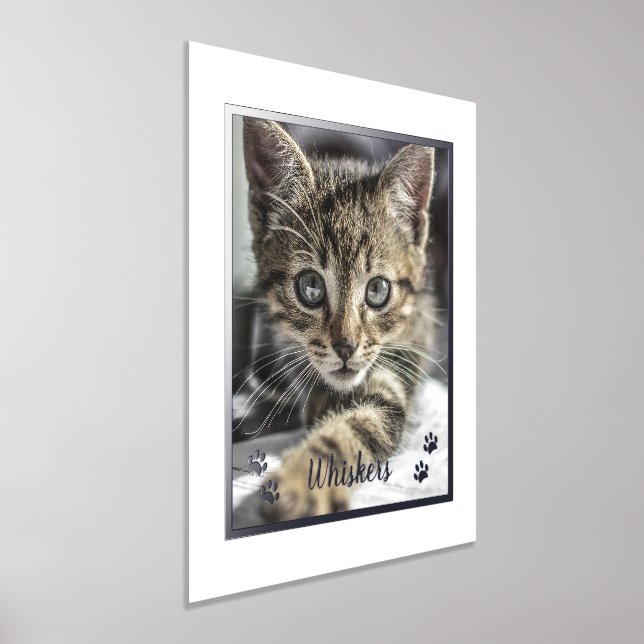 Cute Pet Lovers Personalised Cat Photo Foil Prints (Laydown)