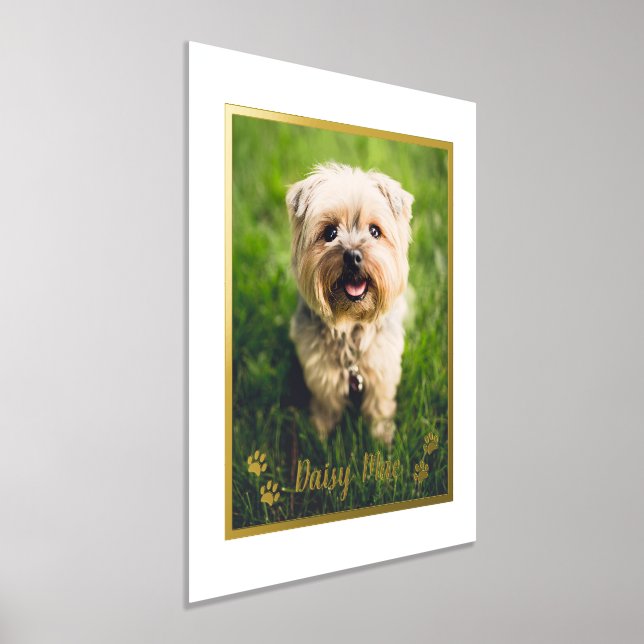 Cute Pet Lovers Personalised Dog Photo Foil Prints (Laydown)
