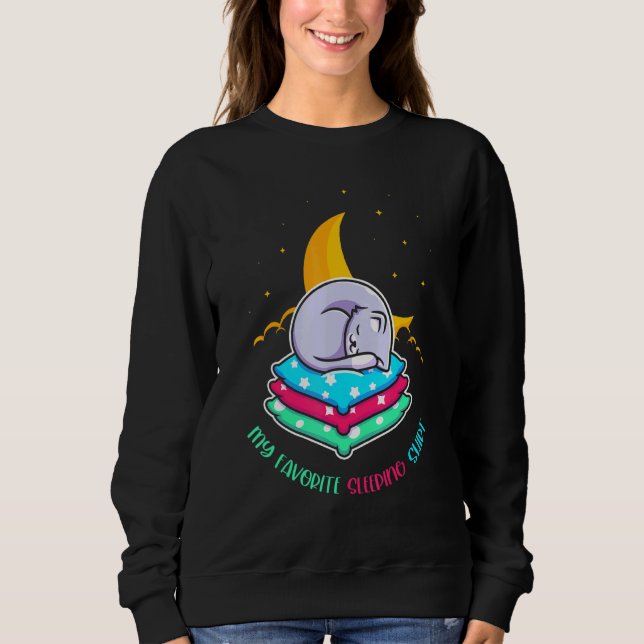 Cute Pet Moon Night Sleepy Napping Sleeping Animal Sweatshirt (Front)