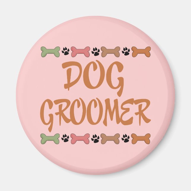 Cute Pet Occupation Dog Groomer Magnet (Front)