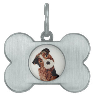 Cute Pet Painting Terrier Dog Name Tag