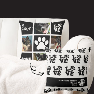 Cute Pet Parent Create Your Own Black and White Cushion