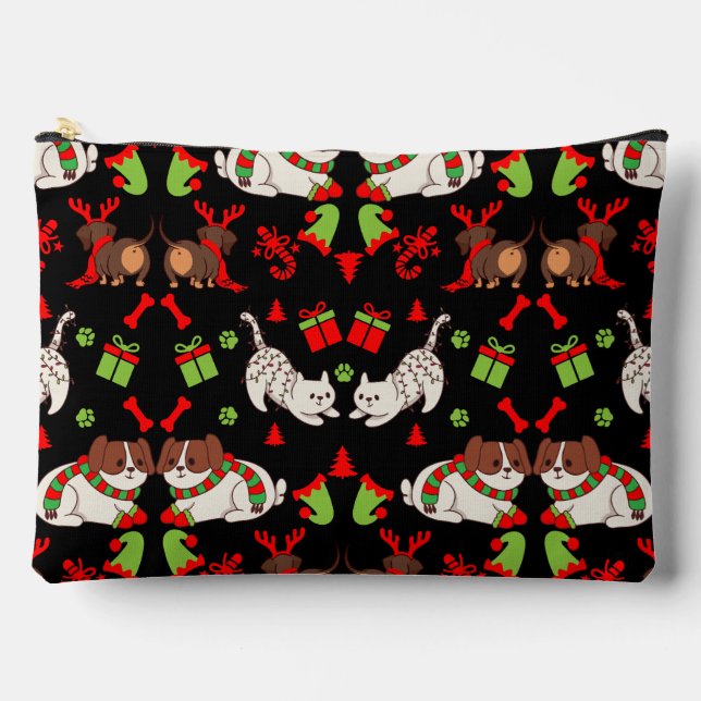 Cute Pet Patterned Christmas Gift  Accessory Pouch (Front)