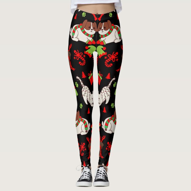 Cute Pet Patterned Christmas Gift  Leggings (Front)