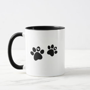 Cute Pet Paw Graphic Mug; Novelty Cat, Dog Lovers Mug