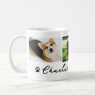 Cute pet Paw Print dog loves you 3 photos custom Coffee Mug