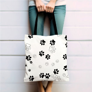Cute Pet Paw Prints Tote Bag