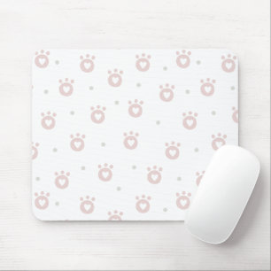 Cute Pet Paws with Hearts   Mousepad