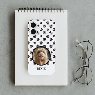 Cute Pet Photo Black Paw Print iPhone 16 Case