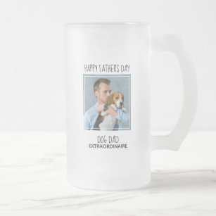 Cute Pet Photo Dog Dad Fathers Day Frosted Glass Beer Mug