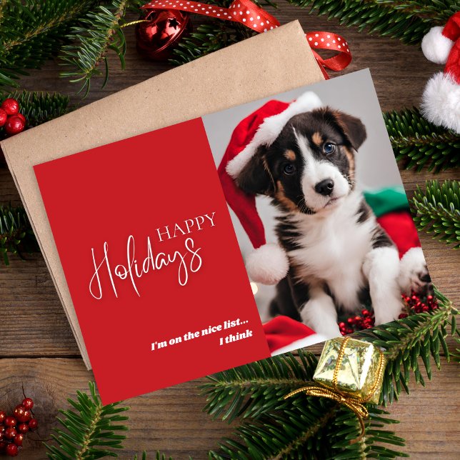 Cute Pet Photo Holiday Card (Creator Uploaded)