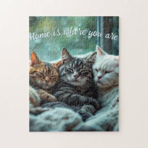 Cute Pet Photo Keepsake with Custom Message Jigsaw Puzzle