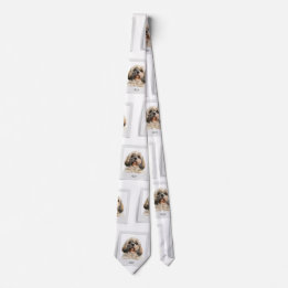 Cute Pet Photo Pattern Shih Tzu Dog CustoM Tie
