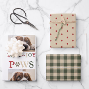 Cute Pet Photo Paws Love Joy Wrapping Paper Sheet
