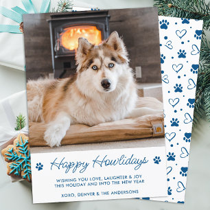 Cute Pet Photo Personalised Happy Holidays Dog Holiday Card