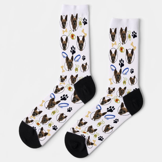 Cute Pet Photos, Paws & Stuffs Customised Socks  (Left)