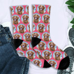 Cute Pet Pink Photo Dog Socks<br><div class="desc">Surprise the dog lover whether its a birthday,  Mothers day or Christmas with these super cute pet photo all over print socks. They'll be a favourite of all dog lovers.  COPYRIGHT © 2020 Judy Burrows,  Black Dog Art - All Rights Reserved</div>