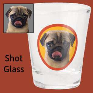 Cute Pet Pug Pup Dog Lover Photo Stocking Stuffer  Shot Glass