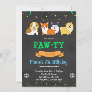 Cute pet puppy dog birthday Invitation