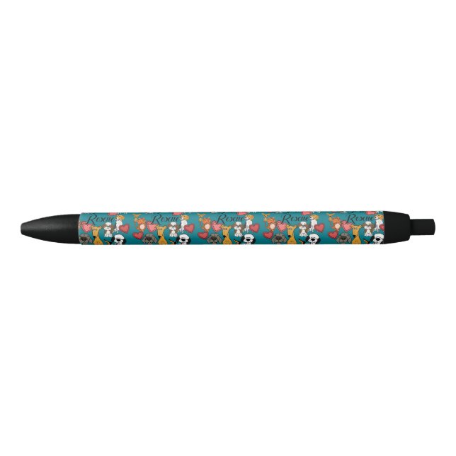 Cute Pet Rescue Love Cartoon Black Ink Pen (Front)