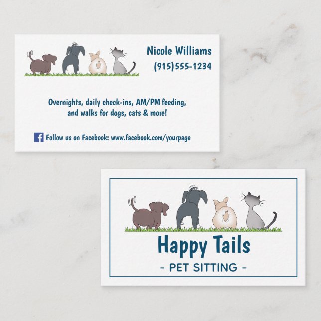Cute Pet Setting Business Business Card (Front/Back)
