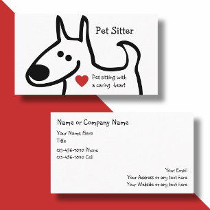 Cute Pet Sitter Business Cards