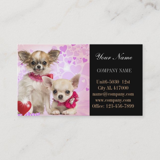 Cute pet sitter pet groomer dog daycare business card (Front)