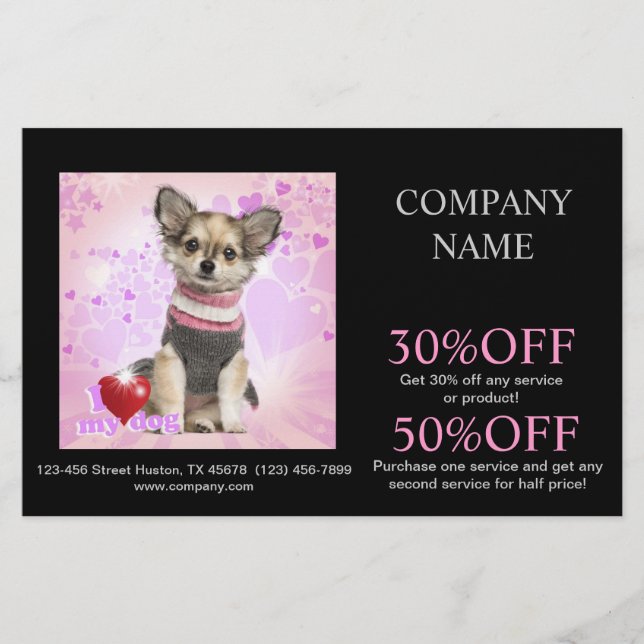 Cute pet sitter pet groomer dog daycare flyer (Front)
