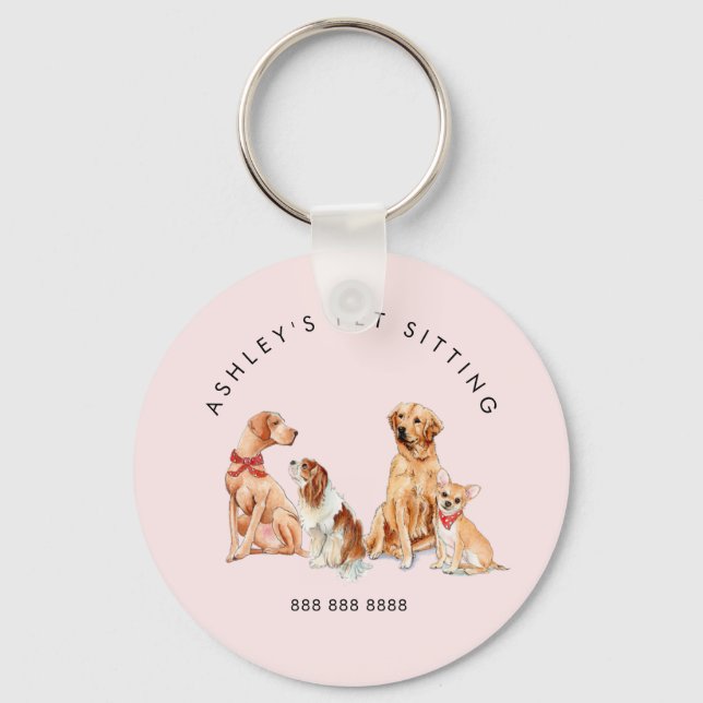 Cute Pet sitters promotional Keychain (Front)