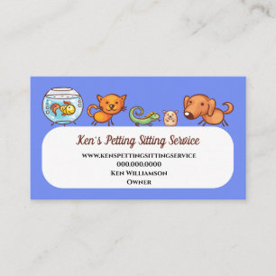Cute Pet Sitting Animal Care Dog Walking Business Card