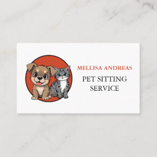 Cute Pet Sitting Business Card