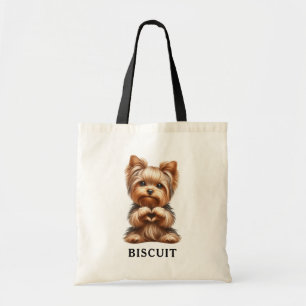 Cute Pet Yorkie Creating Heart Paws Personalised Tote Bag