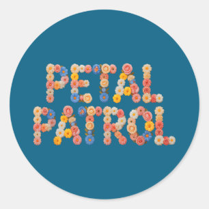 Cute petal patrol do crew tribe bridal future mrs classic round sticker