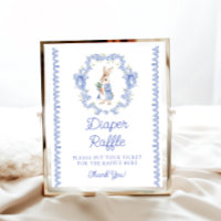 Cute Peter Rabbit Baby Shower Diaper Raffle