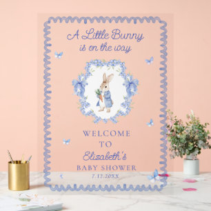 Cute Peter Rabbit Boy Baby Shower Welcome Acrylic Sign