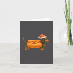 Cute Petite Christmas Funny Hot Dog Dachshund Card