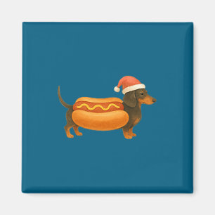 Cute Petite Christmas Funny Hot Dog Dachshund Prem Magnet