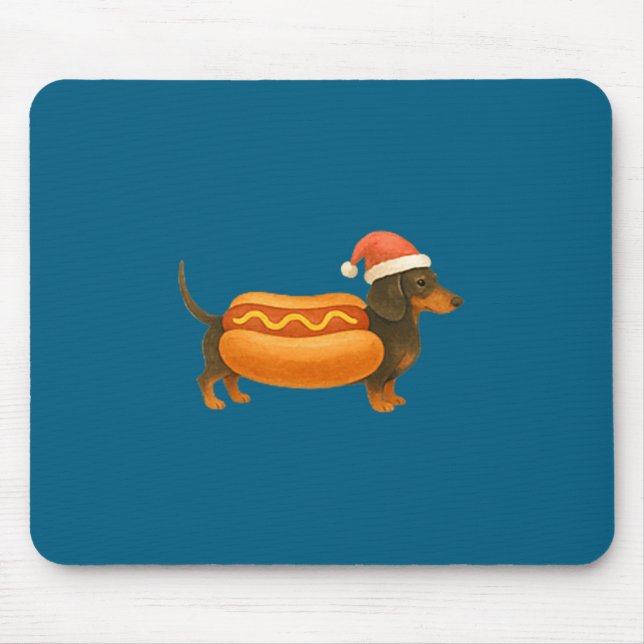 Cute Petite Christmas Funny Hot Dog Dachshund Prem Mouse Mat (Front)