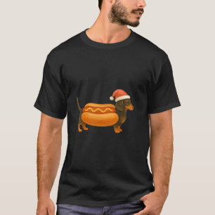 Cute Petite Christmas Funny Hot Dog Dachshund  T-Shirt