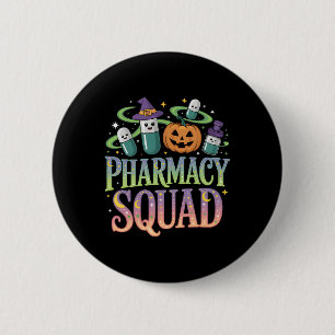 Cute Pharmacy Squad Halloween Pills Pumpkin Crew 6 Cm Round Badge