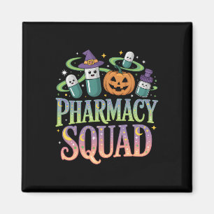 Cute Pharmacy Squad Halloween Pills Pumpkin Crew Magnet
