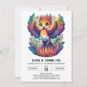 Cute Phoenix Wonderland Whimsical Birthday Invitation