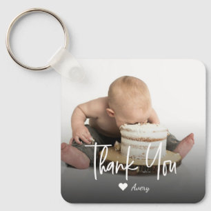 Cute Photo 1st birthday Custom thank you Key Ring